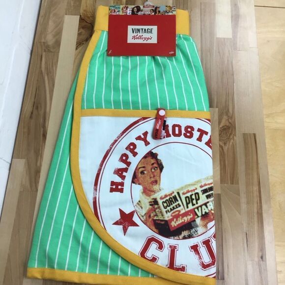 KELLOGG’S Vintage Apron and set of 2 oven mitts Vintage look - Picture 4 of 10